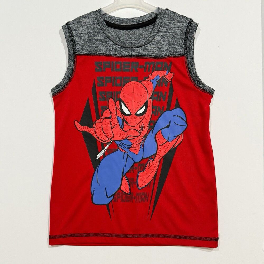 Boys Marvel Spider-Man Red Tank Top Size 7 Spiderman